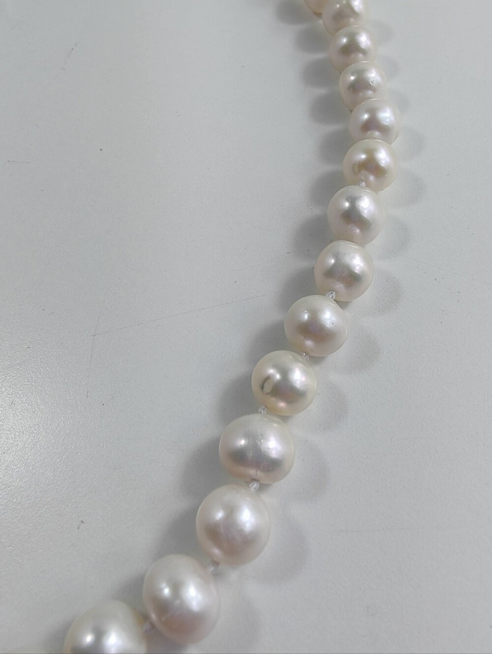 Freshwater Pearl Necklace 18" White Cream Baroque Pearl Strand Necklace - Picture 7 of 11